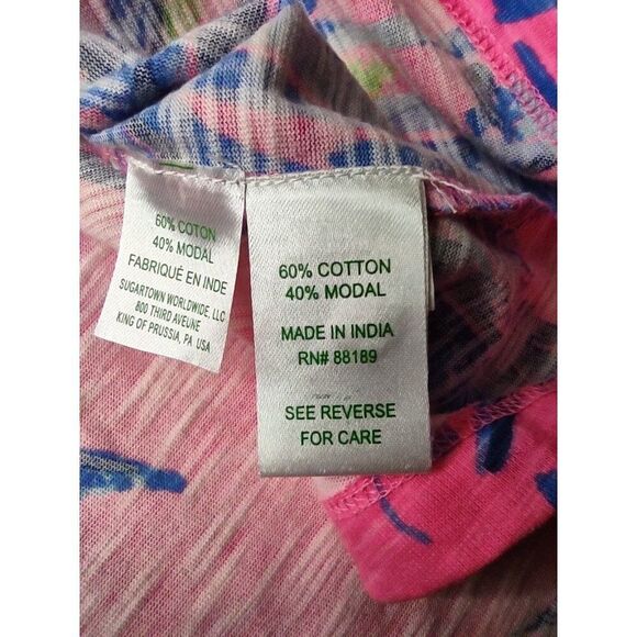 Lilly Pulitzer Surfcrest Tiki Pink Cotton Modal Swing Dress Size Medium - Picture 4 of 7
